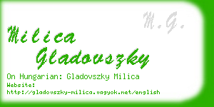 milica gladovszky business card